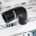 Силиконовый патрубок угол 90 град переход 1,75"/2" ( 45/51 мм) черный